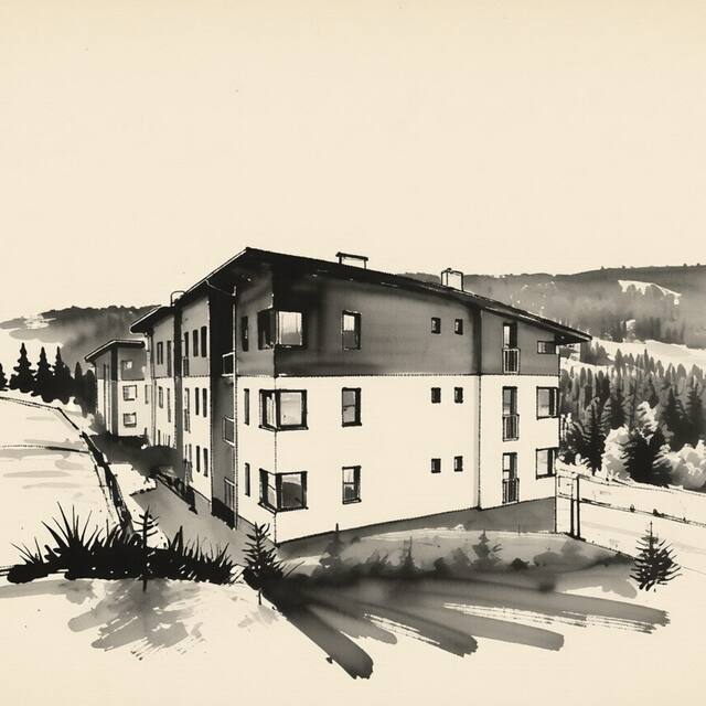 Ilustrační kresba: Aparthotel Klínovec Views