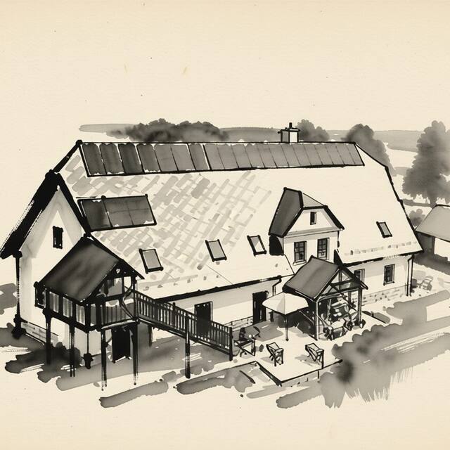 Ilustrační kresba: Ubytování Farma U Nýdrlů