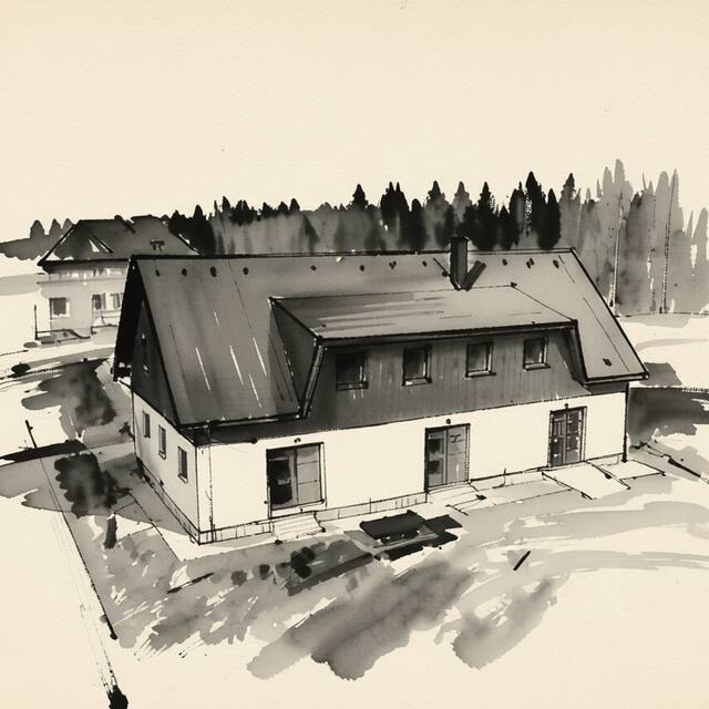 Ilustrační kresba: Ubytovna Borová Lada - Kameňák