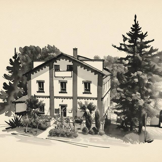 Ilustrační kresba: Hotel Rokiten