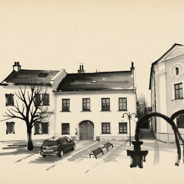 Ilustrační kresba: Apartmán U Kostela