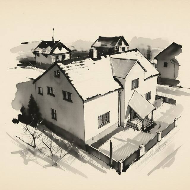 Ilustrační kresba: Apartmány U máty