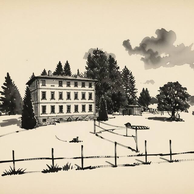 Ilustrační kresba: Penzion na Staré Škole