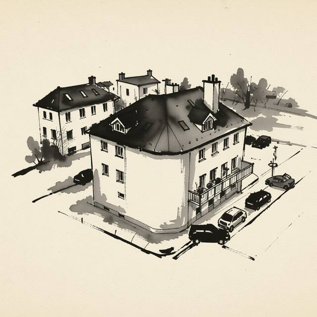 Ilustrační kresba: Apartmány u zámku Český Krumlov