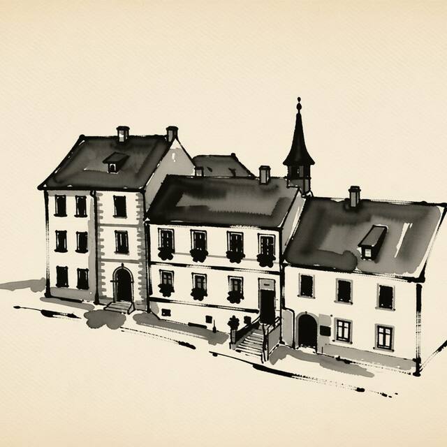 Ilustrační kresba: Apartmán Modrý dům