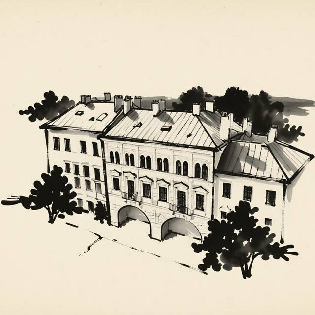 Ilustrační kresba: Hotel Zlatý Anděl