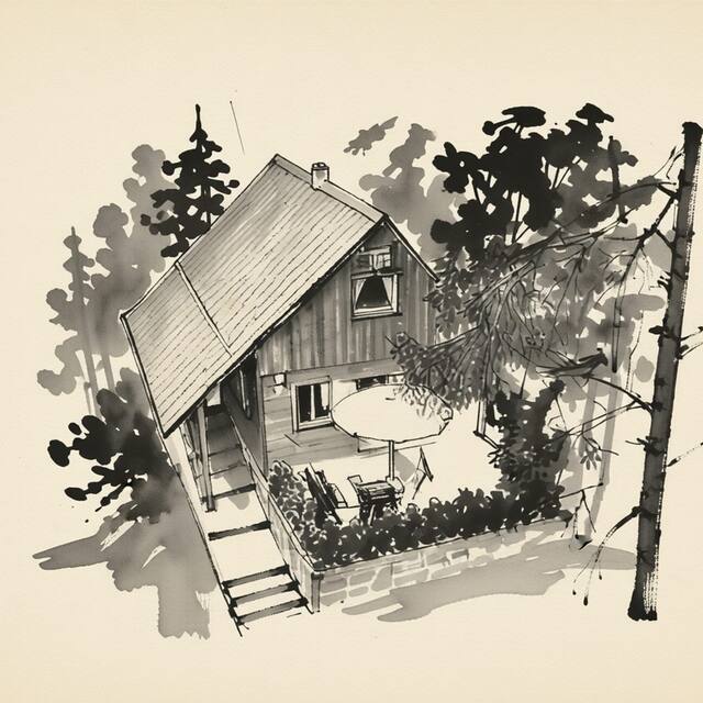 Ilustrační kresba: Chalet Joseph Mine