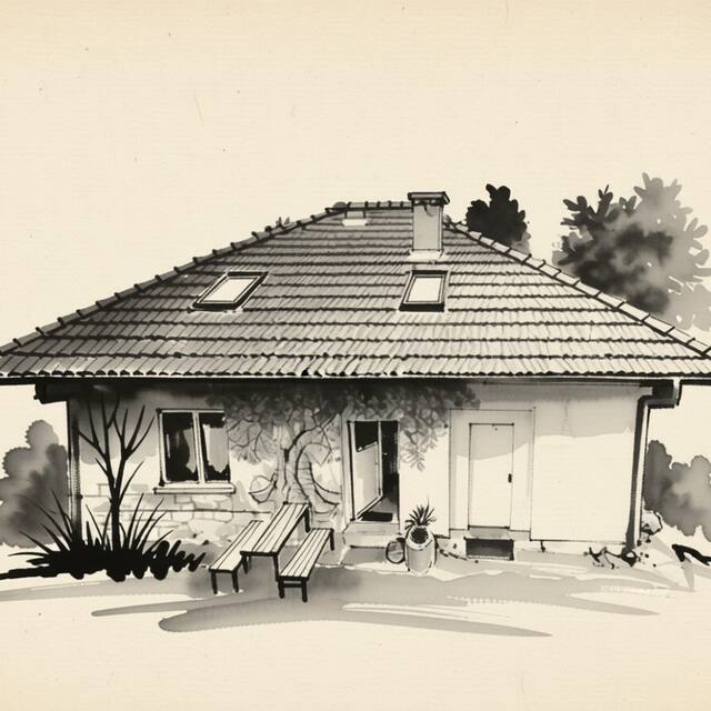 Ilustrační kresba: Apartmán u Kočky