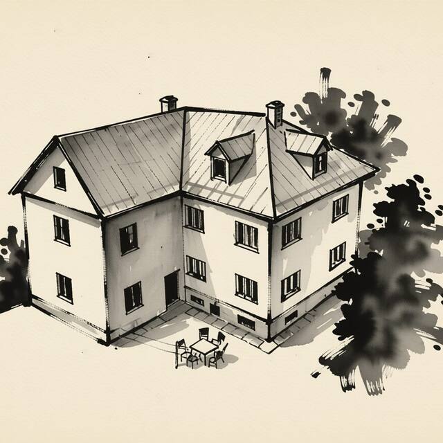 Ilustrační kresba: Apartmány u Holubů Na náměstí
