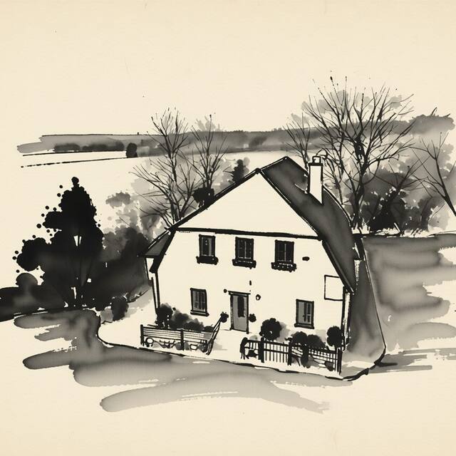 Ilustrační kresba: Penzion Tadeášovy domky