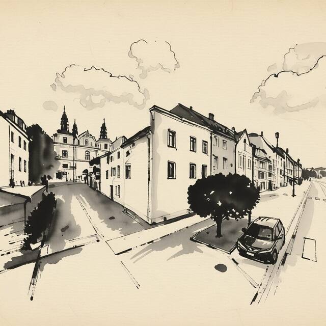 Ilustrační kresba: Apartmán U Zlaté hroudy