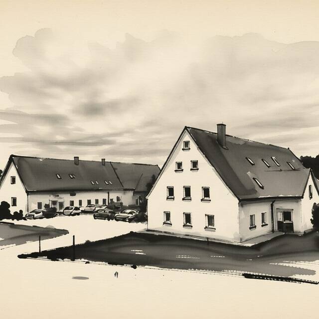 Ilustrační kresba: Ubytovna Statek Olomouc