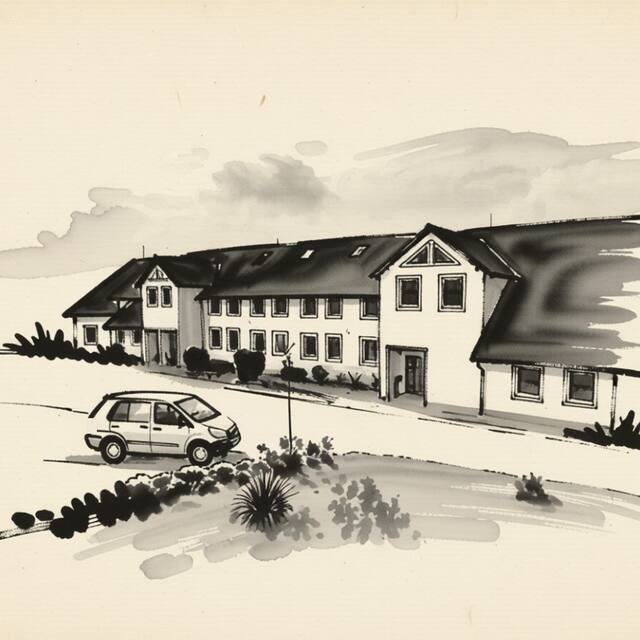 Ilustrační kresba: Hotel U Jezera