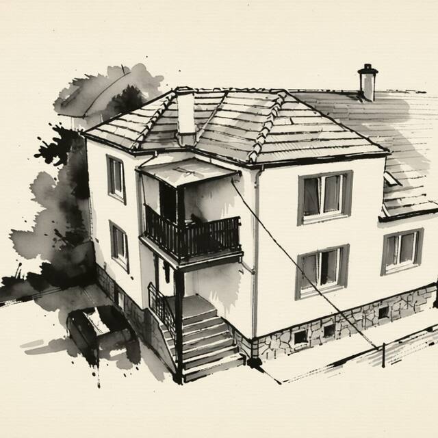 Ilustrační kresba: Apartmány Vilma