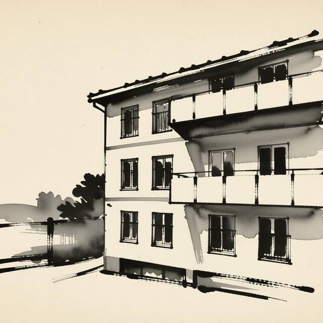 Ilustrační kresba: Apartmán 1504 Rezidence Moser