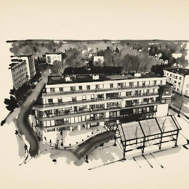 Ilustrační kresba: Rezidence Fontána
