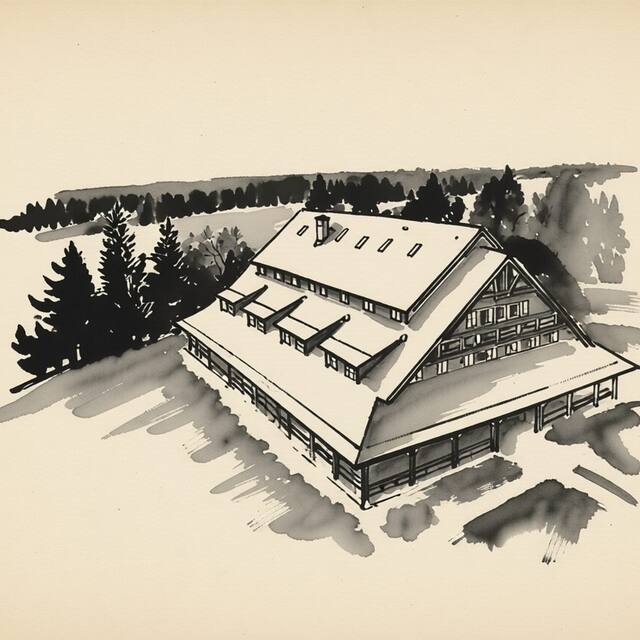 Ilustrační kresba: Motel Roubenka