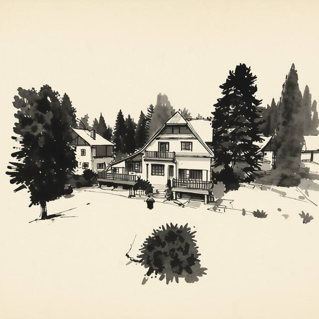 Ilustrační kresba: Pension Aspen Harrachov