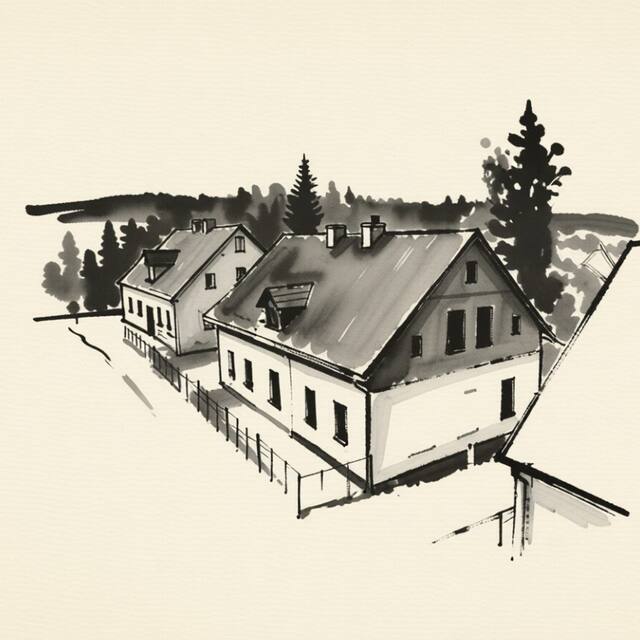 Ilustrační kresba: Apartmán Za řekou