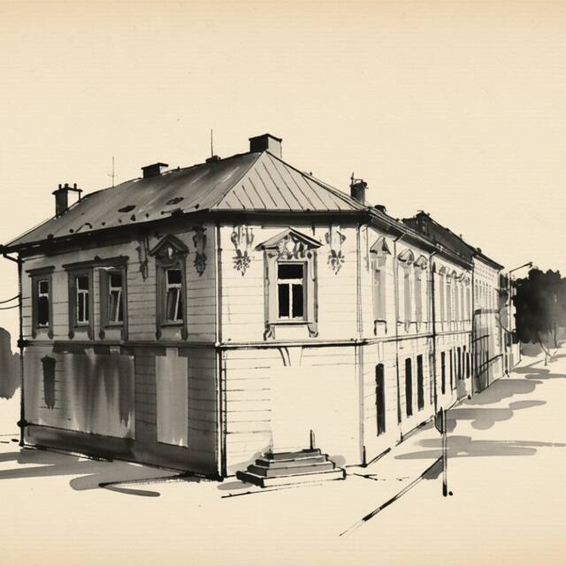 Ilustrační kresba: Penzion Rajf