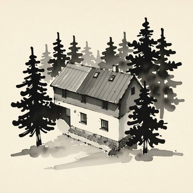 Ilustrační kresba: Chata Bajama