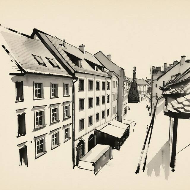 Ilustrační kresba: Luxury apartments Riegrova 11