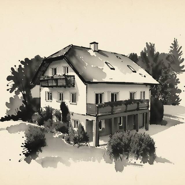 Ilustrační kresba: Apartman Kublovi
