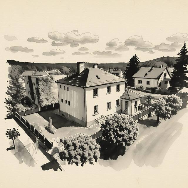 Ilustrační kresba: Ubytování Šustovka