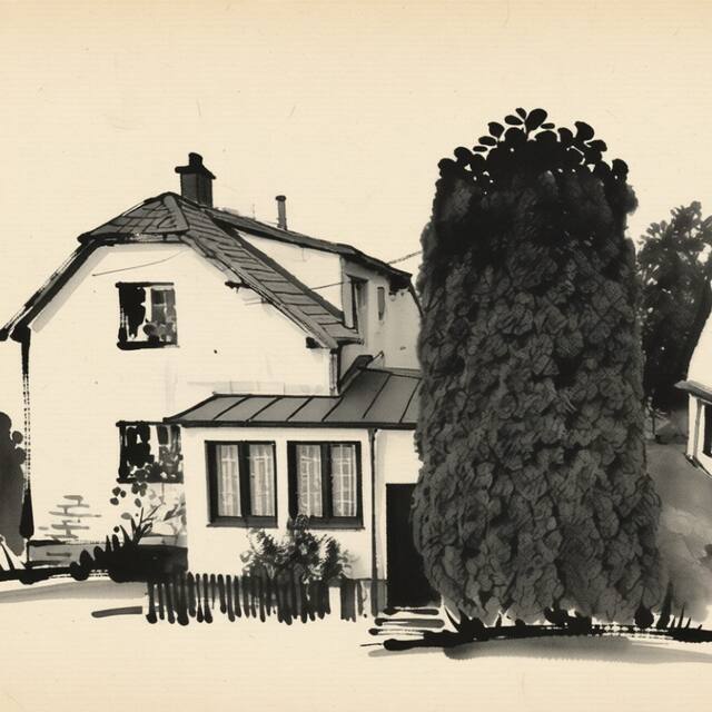 Ilustrační kresba: Dvougenerační Dům