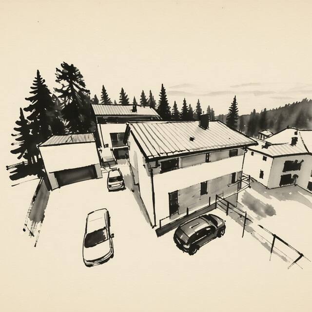 Ilustrační kresba: Apartmány Jana