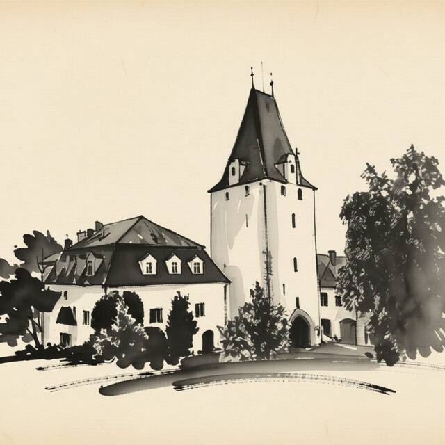 Ilustrační kresba: Penzion Bily Beranek