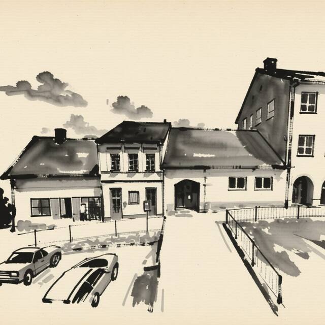 Ilustrační kresba: Ubytování v soukromí Bělčice