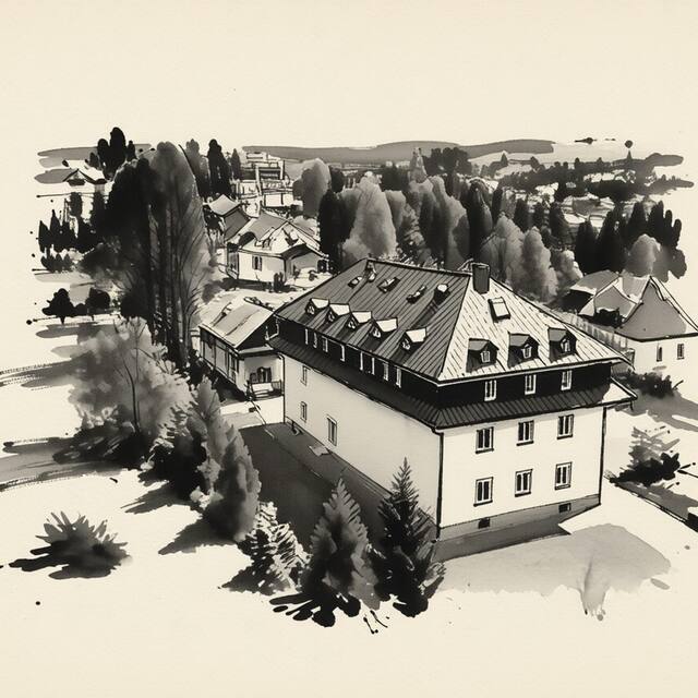 Ilustrační kresba: Apartman Bellevue