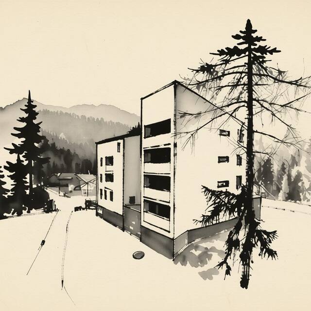 Ilustrační kresba: Apartmány Mumlava Harrachov