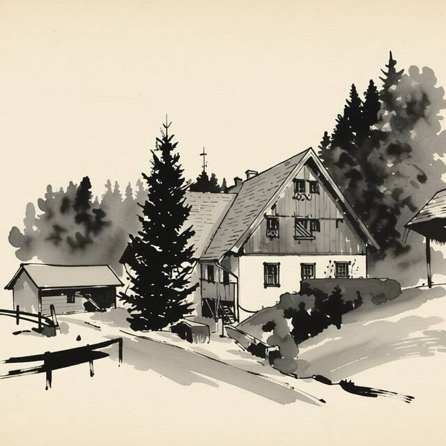 Ilustrační kresba: Pension U Háčků