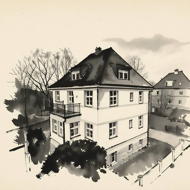 Ilustrační kresba: Apartman Vila Liberec