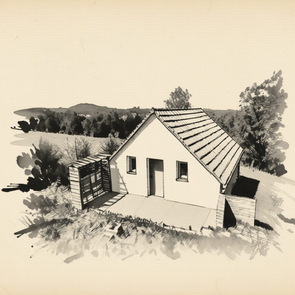 Ilustrační kresba: Ubytování na sklípku
