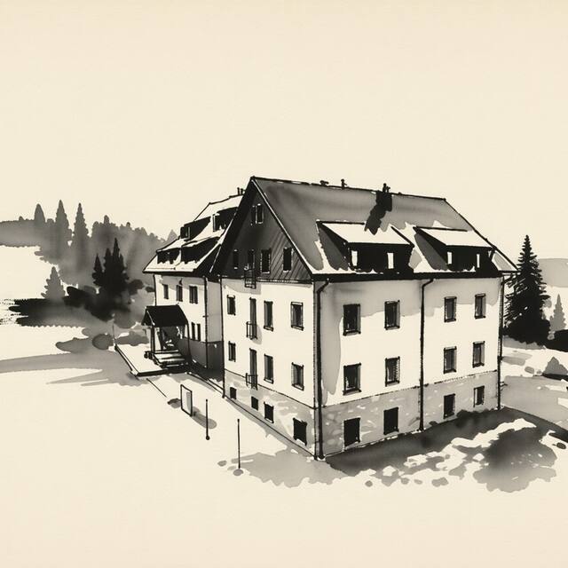 Ilustrační kresba: Apartmány Aura