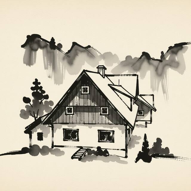 Ilustrační kresba: penzion Podlesí