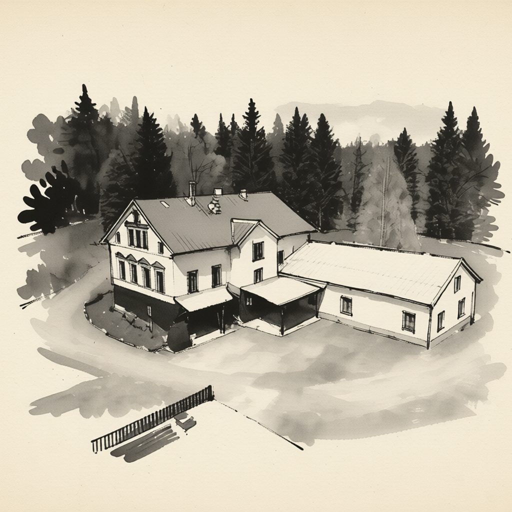 Ilustrační kresba: Penzion Karolína