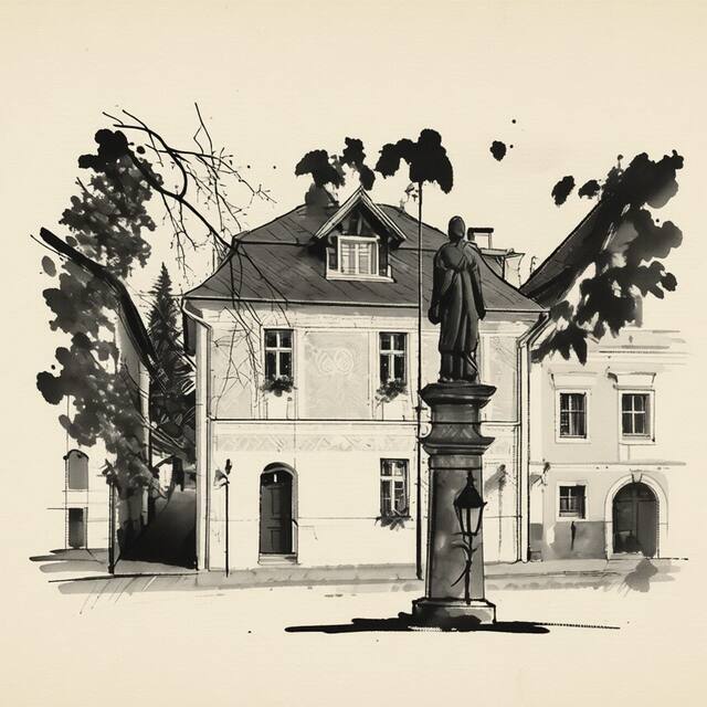 Ilustrační kresba: Hotel Modrásek