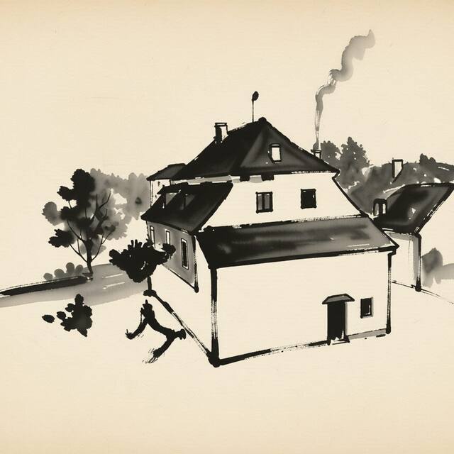 Ilustrační kresba: Penzion Sklář