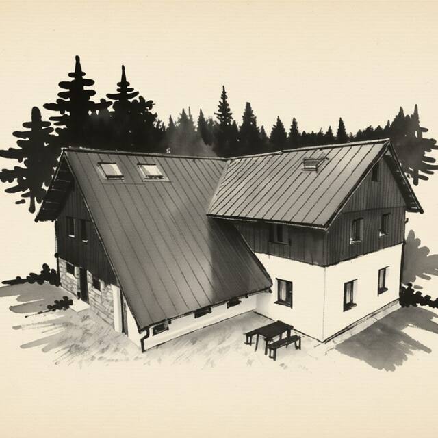 Ilustrační kresba: Apartmány skiareál U Vodárny