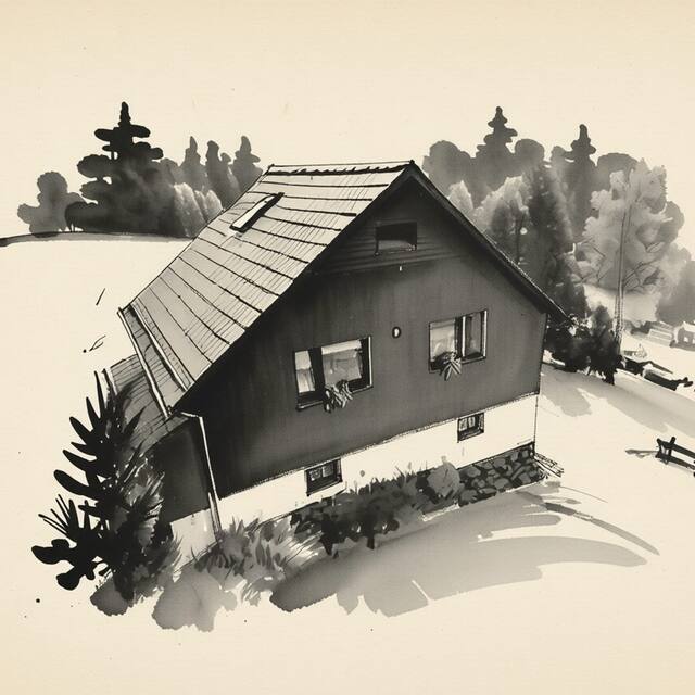 Ilustrační kresba: Ubytování Mrklov 86