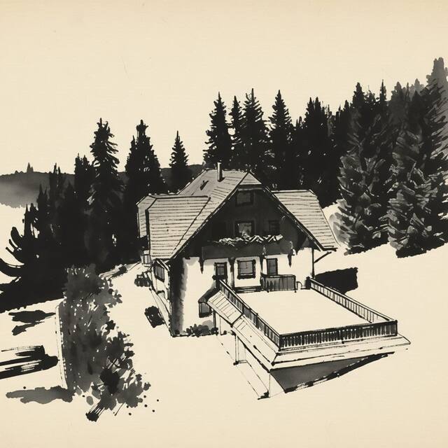 Ilustrační kresba: Pension Holubec