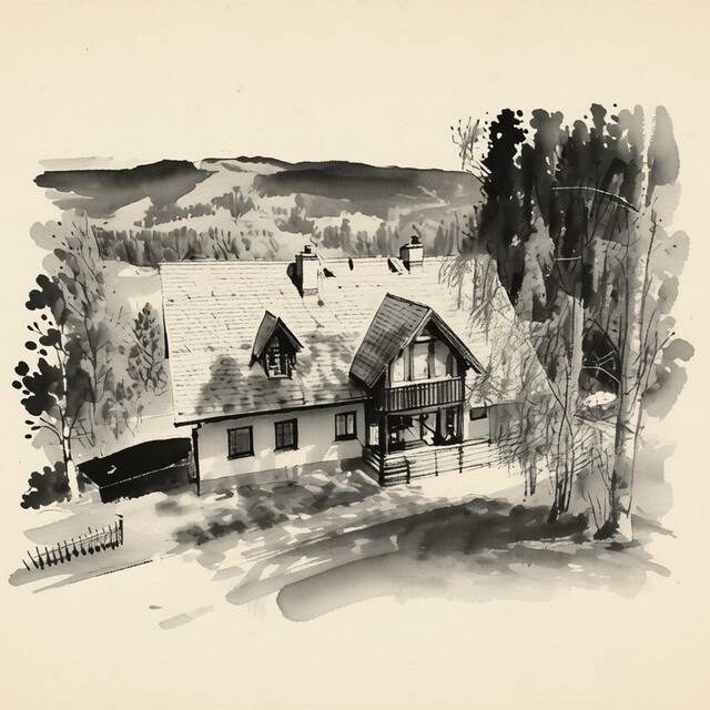 Ilustrační kresba: Chalet Jizerky