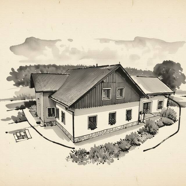Ilustrační kresba: Apartmany chaloupka