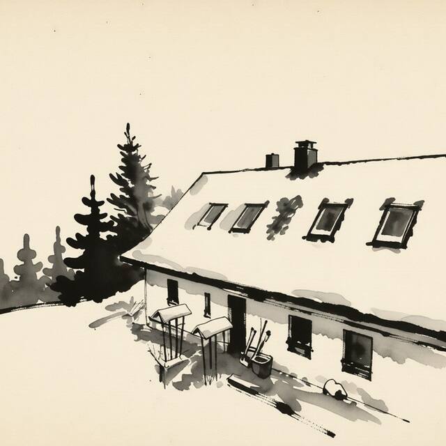 Ilustrační kresba: Penzion Červená voda -penzion s dotekem dálek