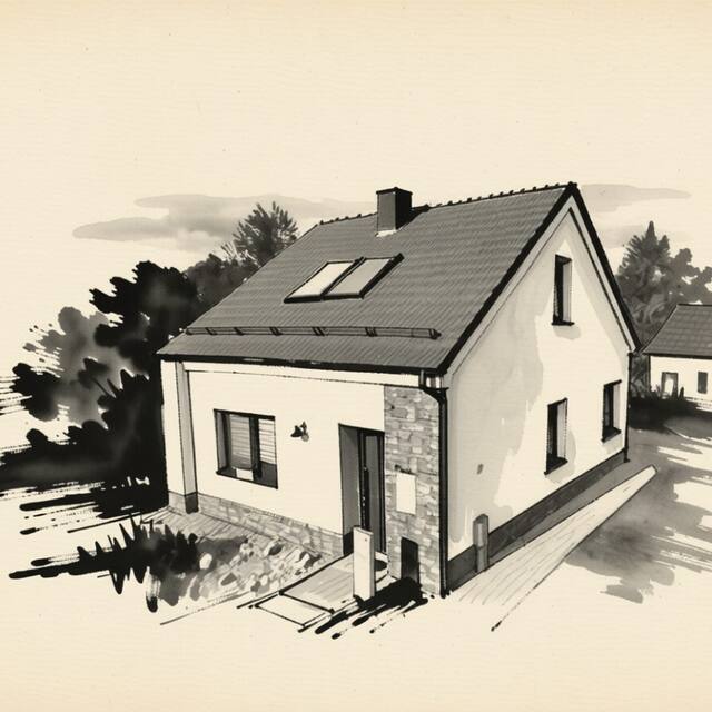 Ilustrační kresba: Penzion jako víno
