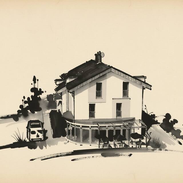 Ilustrační kresba: Penzion Trnka